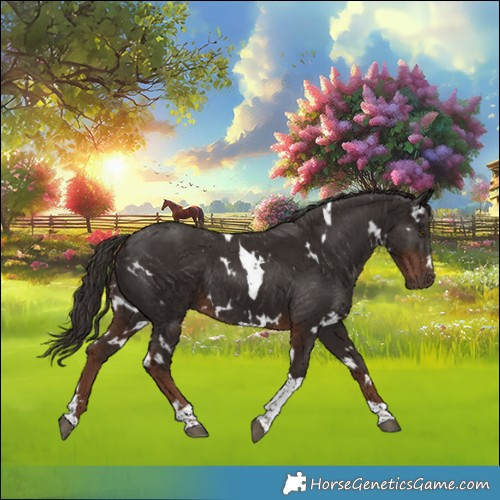 Horse Color:White Spotted Liver Chestnut Tobiano Rabicano 