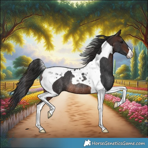 Horse Color:Brown Tobiano Rabicano