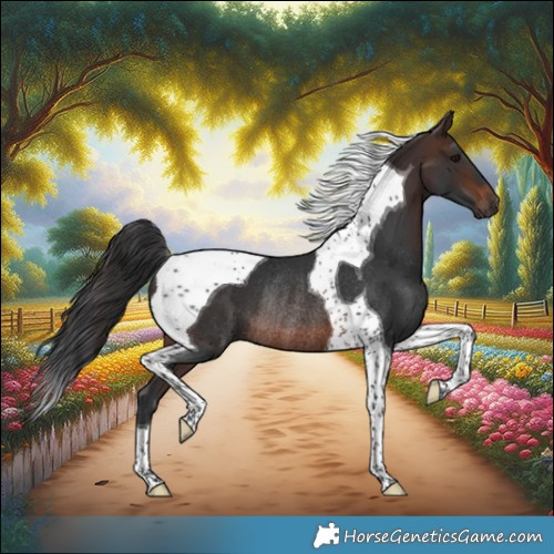 Horse Color:Brown Tobiano Rabicano
