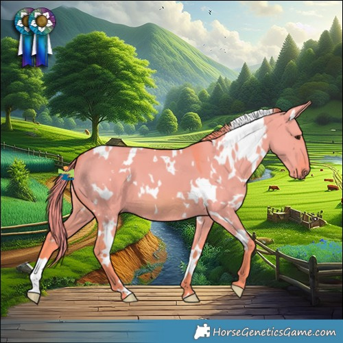 Horse Color:Watercolor White Spotted Red Dun 