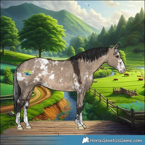 Horse Color:White Spotted Brown Dun Sabino