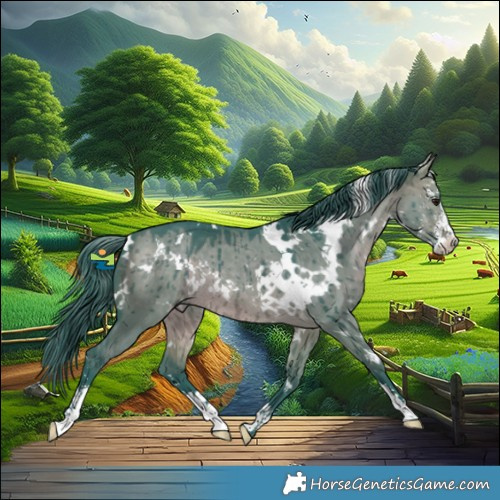 Horse Color:Watercolor White Spotted Brown Dun Sabino Brindle