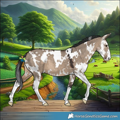 Horse Color:White Spotted Brown Dun Sabino 