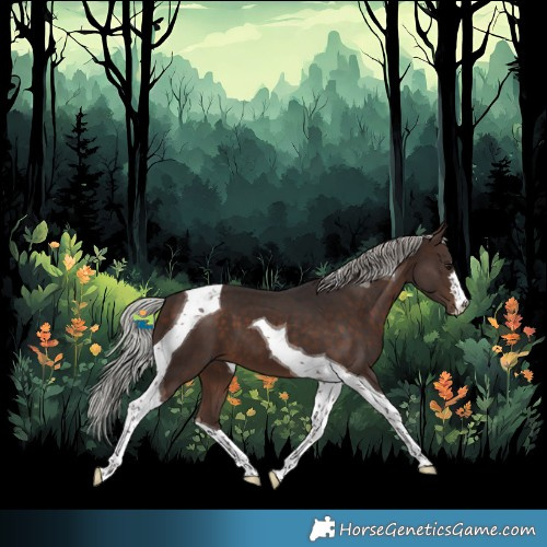 Horse Color:Silver Brown Tobiano
