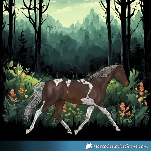 Horse Color:Silver Brown Tobiano 