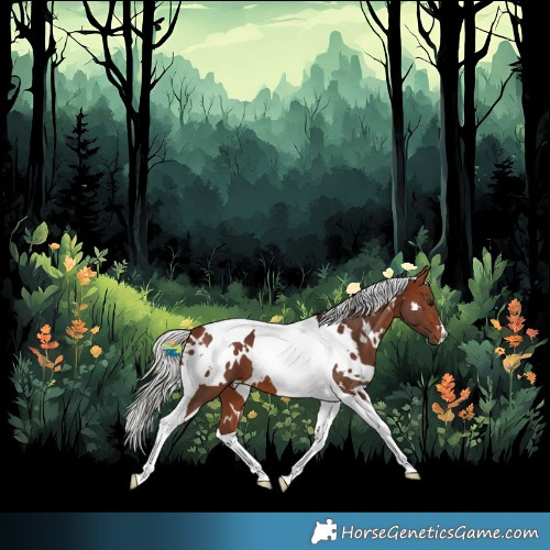 Horse Color:White Spotted Silver Bay Tobiano