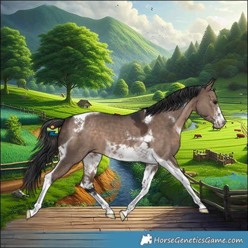 Horse Color:Brown Dun Sabino Tobiano 