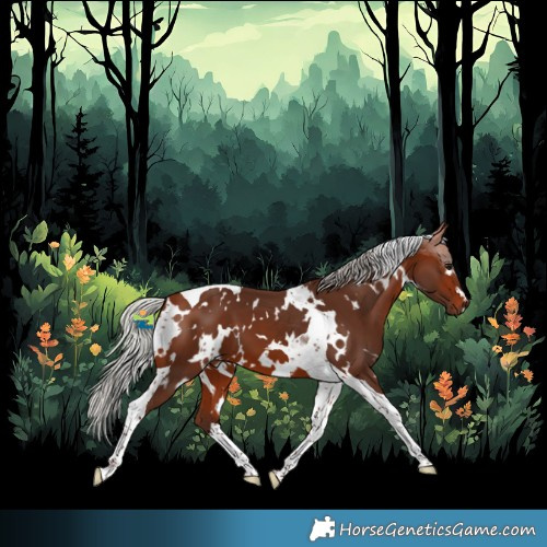 Horse Color:White Spotted Silver Bay Tobiano 