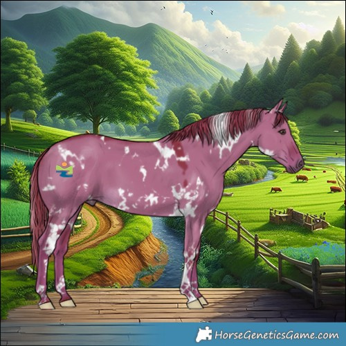 Horse Color:Watercolor White Spotted Liver Red Dun 