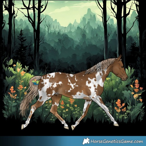 Horse Color:White Spotted Chocolate Palomino