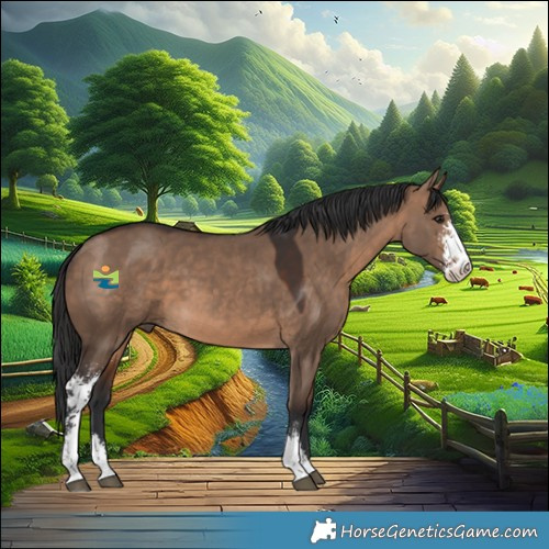 Horse Color:Brown Dun Sabino 