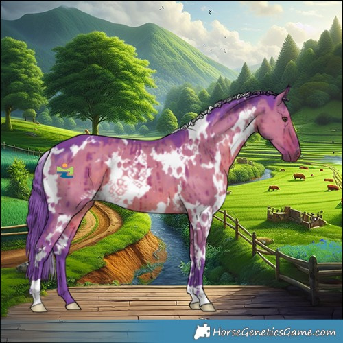 Horse Color:Watercolor White Spotted Liver Red Dun Brindle 