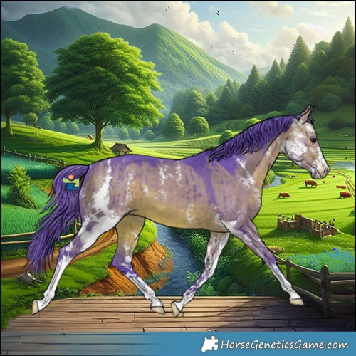 Horse Color:Watercolor Brown Dun Sabino Brindle