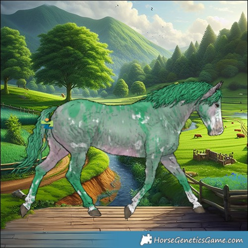 Horse Color:Watercolor White Spotted Bay Dun Sabino Brindle 