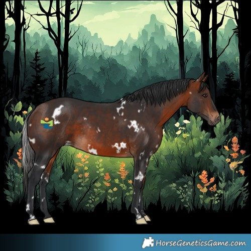 Horse Color:White Spotted Bay Rabicano