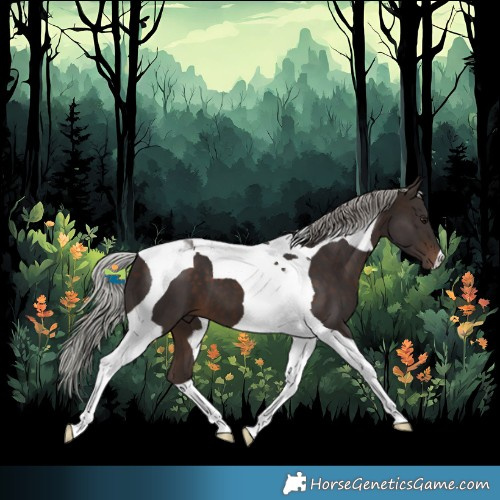 Horse Color:Silver Brown Tobiano 