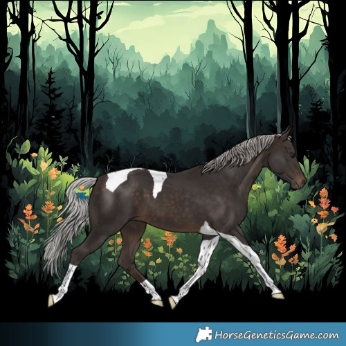 Horse Color:Silver Brown Tobiano 