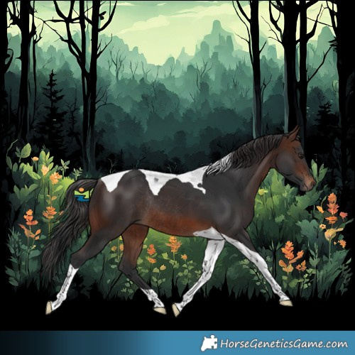 Horse Color:Brown Tobiano Rabicano 