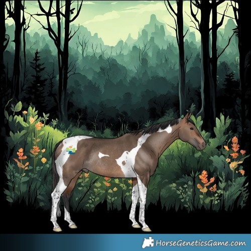 Horse Color:Bay Dun Tobiano Rabicano 