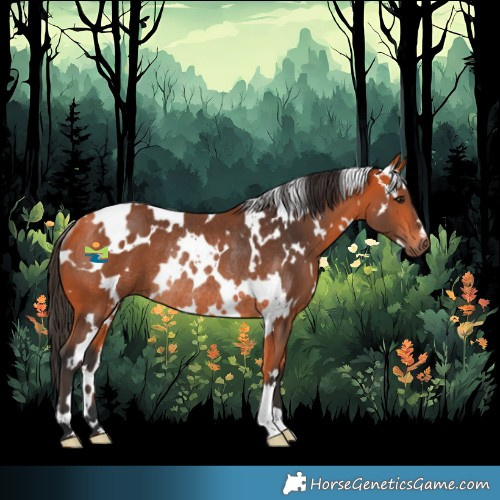 Horse Color:White Spotted Bay Rabicano
