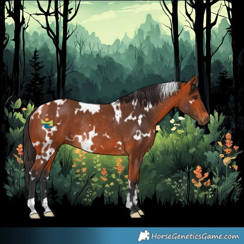 Horse Color:White Spotted Bay Rabicano 
