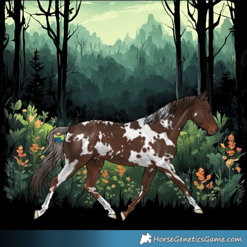 Horse Color:White Spotted Liver Chestnut 
