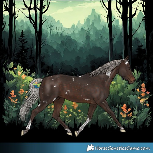 Horse Color:White Spotted Silver Brown Tobiano 