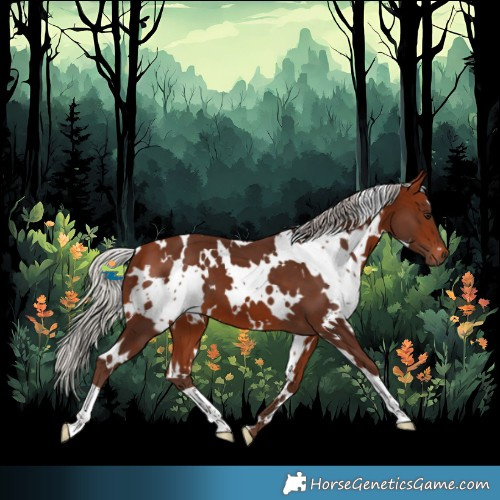 Horse Color:White Spotted Silver Bay 