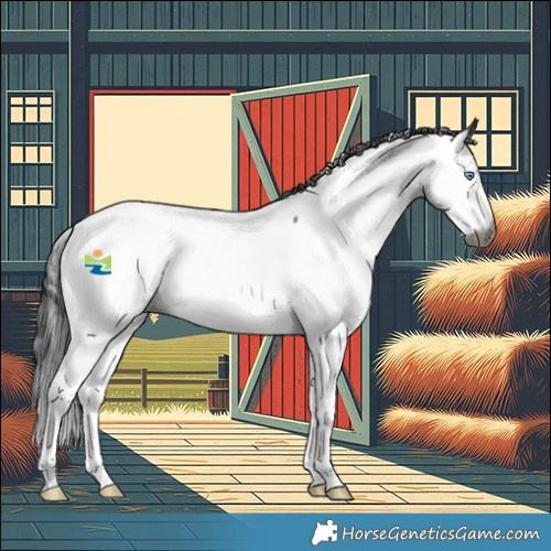 Horse Color:Gray White Spotted Grullo Splash Fewspot 