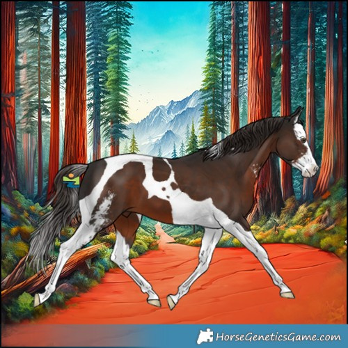 Horse Color:Liver Chestnut Sabino Splash Tobiano