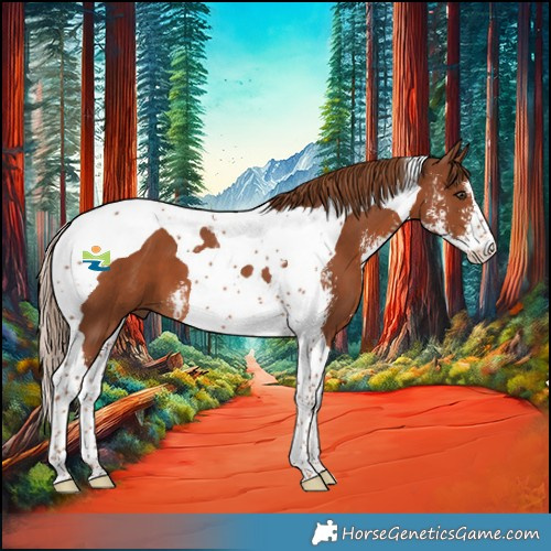 Horse Color:Chestnut Sabino Tobiano