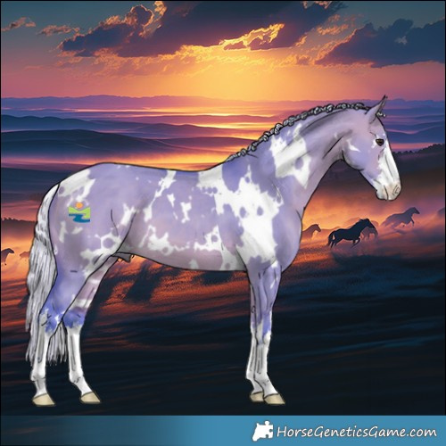 Horse Color:Watercolor White Spotted Silver Bay Dun 