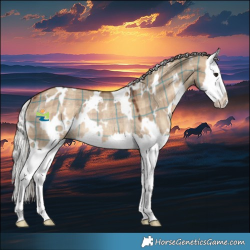 Horse Color:Plaid  White Spotted Silver Brown Dun Splash Rabicano 