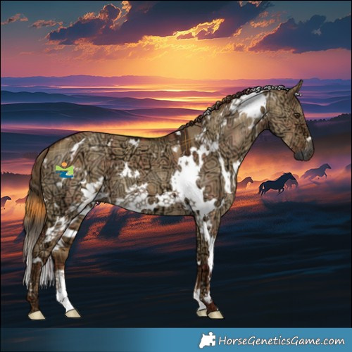 Horse Color:Gray Plaid  White Spotted Red Dun Ice 