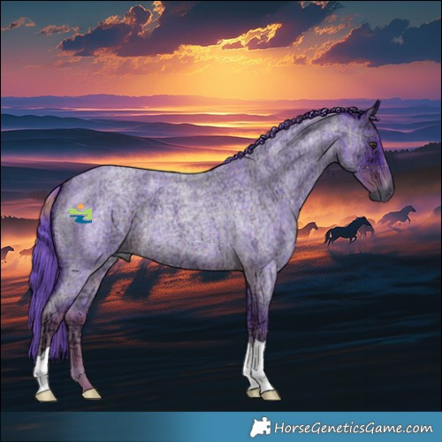 Horse Color:Gray Watercolor Plaid  Liver Red Ice Roan 