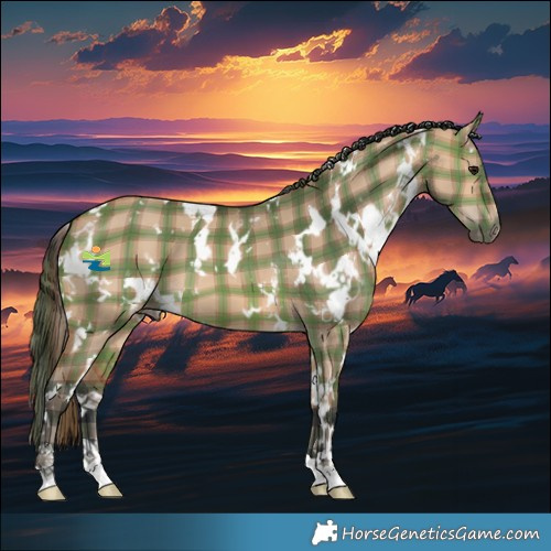 Horse Color:Plaid  White Spotted Bay Dun 