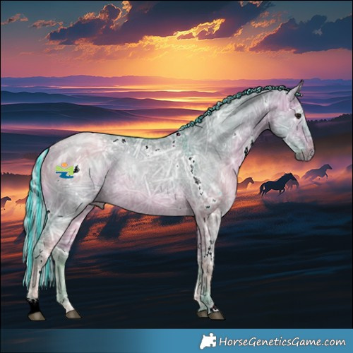 Horse Color:Painted Watercolor White Spotted Silver Bay Ice Dun 
