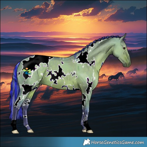 Horse Color:Painted Watercolor White Spotted Liver Red Dun 