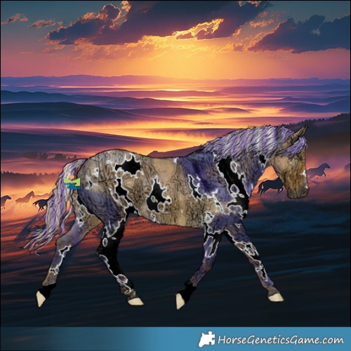 Horse Color:Painted Plaid  White Spotted Chocolate Palomino Ice Dun 