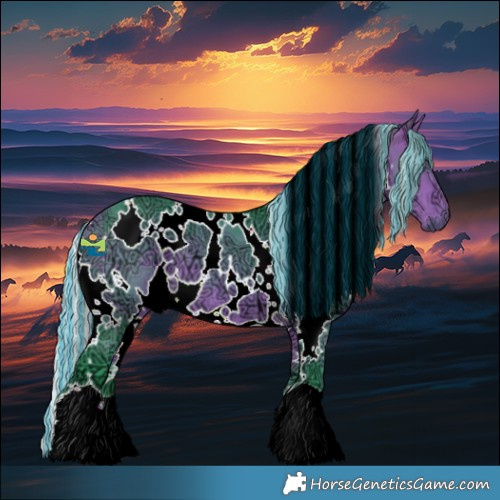 Horse Color:Painted Watercolor White Spotted Silver Buckskin Ice