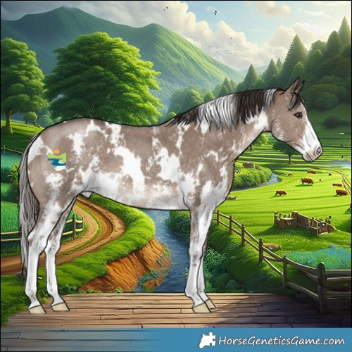 Horse Color:White Spotted Liver Red Dun Sabino