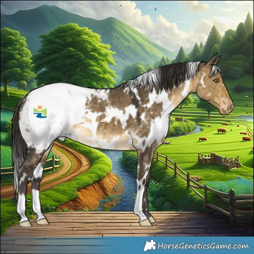 Horse Color:White Spotted Buckskin Dun Snowflake Varnish