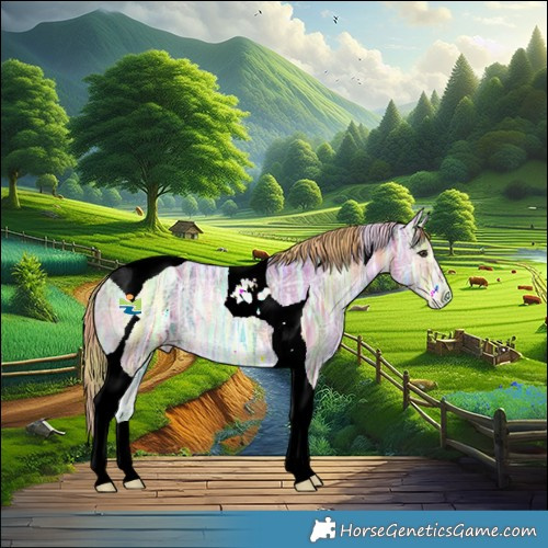 Horse Color:Nacre Watercolor Liver Red Onyx Ice Tobiano 