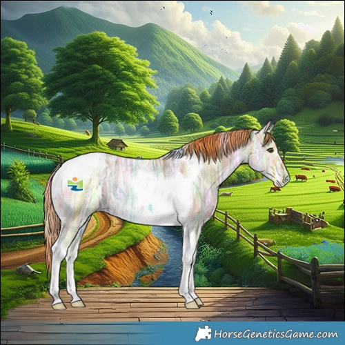 Horse Color:Nacre Watercolor Liver Red Dun Ice Tobiano