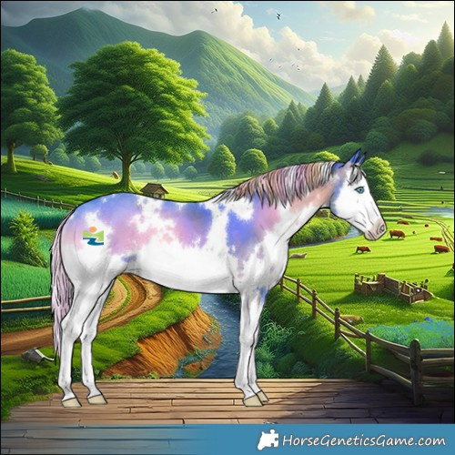 Horse Color:Watercolor White Spotted Liver Red Onyx Splash
