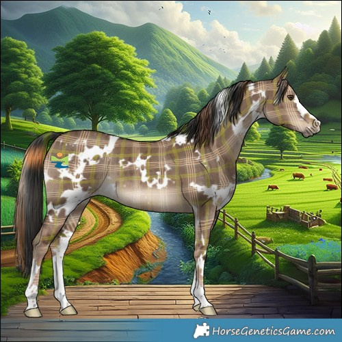 Horse Color:Plaid White Spotted Liver Red Dun Brindle