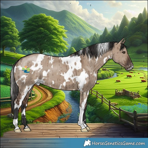 Horse Color:White Spotted Liver Red Dun Varnish Brindle