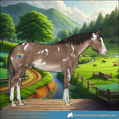 Horse Color:White Spotted Liver Red Dun Splash