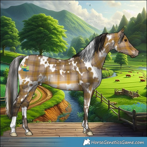 Horse Color:Plaid White Spotted Brown Dun