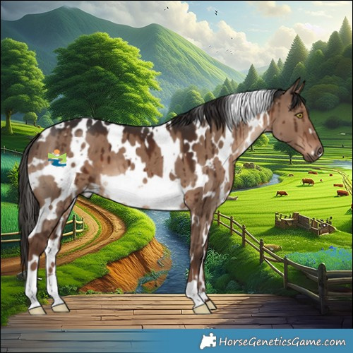 Horse Color:White Spotted Liver Red Dun Brindle